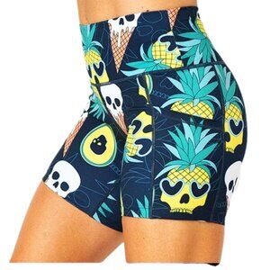 NWOT CVG Consistently Varied Gear Ice Cream Skulls Non Slip 5" Leg Shorts